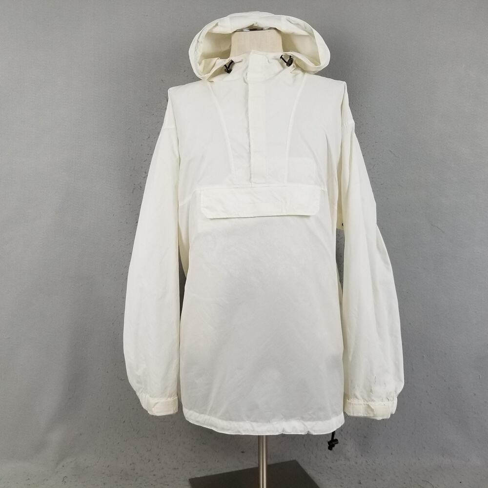 Gap‎ Jacket Mens XL White Summit Anorak Hooded Pullover Nylon Windbreaker Vent